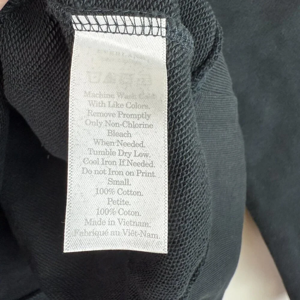 Everlane The 100% Human Unisex Cotton Typography Sweatshirt Black S - Picture 4 of 4